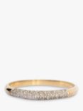L & T Heirlooms Second Hand 9ct Yellow Gold Slim Diamond Boat Ring
