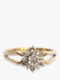 L & T Heirlooms Second Hand 18ct Yellow Gold Floral Diamond Ring, Dated Circa 1967