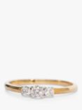 L & T Heirlooms Second Hand 9ct Yellow Gold Triple Diamond Ring