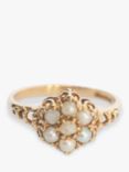 L & T Heirlooms Second Hand 9ct Yellow Gold Pearl Cluster Ring, Dated Circa 1984