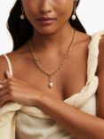 Astrid & Miyu Infinite Pearl Lariat Necklace, Gold