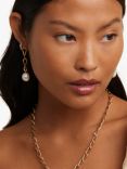 Astrid & Miyu Infinite Pearl Drop Earrings, Gold