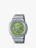 Casio Men's G-SHOCK Date Bracelet Strap Watch, Silver/Green