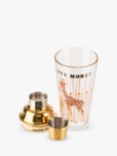 Yvonne Ellen Giraffe Cocktail Shaker, 385ml, Clear/Gold