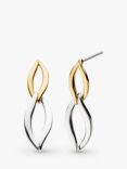 Kit Heath Entwine Twine Link Drop Earrings, Silver/Yellow Gold