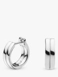 Kit Heath Bevel Unity Huggie Hoop Earrings, Silver