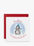 Louise Mulgrew Designs Grandson Penguin Christmas Card