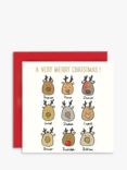 Susan O'Hanlon Funny Reindeer Faces Christmas Card