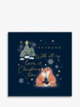 The Proper Mail Company Husband Foxes in Forest Christmas Card