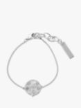 Tutti & Co Destiny Cubic Zirconia Star Disc Chain Bracelet, Silver