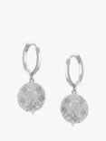 Tutti & Co Destiny Cubic Zirconia Star Disc Drop Earrings, Silver