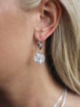 Tutti & Co Destiny Cubic Zirconia Star Disc Drop Earrings, Silver