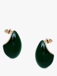 Tutti & Co Hush Enamel Dome Earrings, Green