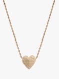 Tutti & Co Embrace Textured Heart Chain Necklace