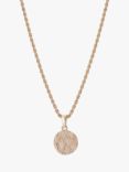 Tutti & Co Personalised Siren Textured Pendant Necklace, Gold
