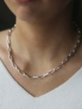Tutti & Co Raise Chain Link Necklace, Silver