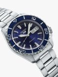 Seiko SRPK97K1 Men's 5 Sports SKX - SNZH5 Automatic Day Date Bracelet Strap Watch, Silver/Blue