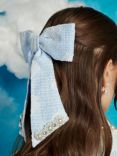 Sister Jane Rodeo Tweed Hair Bow, Blue