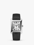 Frederique Constant FC-235S2C6 Women's Classic Carree Leather Strap Watch, Black