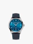 Frederique Constant FC-303RMLN5B6 Men's Runabout Automatic Date Leather Strap Watch, Dark Blue/Blue