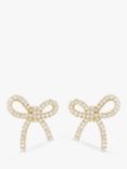 Jon Richard Cubic Zirconia Bow Stud Earrings, Gold
