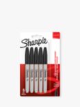 Sharpie Permanent Markers, Pack of 5, Black