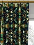 Clarke & Clarke Emerald Forest Made to Measure Velvet Curtains or Roman Blind, Midnight