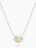 Estella Bartlett Triple Flower Pendant Necklace, Silver