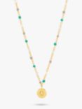 Estella Barlett Enamel Beaded Cubic Zirconia Star Pendant Necklace, Gold