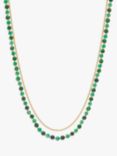 Estella Bartlett Green Agate Double Strand Layered Necklace, Gold