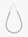 Estella Bartlett Green Agate Double Strand Layered Necklace, Gold