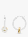 Estella Bartlett Multi Flower Hoop Earrings, Silver