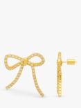 Estella Bartlett Cubic Zirconia Bow Stud Earrings, Gold