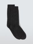 John Lewis Wool Silk Blend Ankle Socks, Charcoal