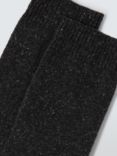 John Lewis Wool Silk Blend Ankle Socks, Charcoal