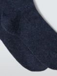 John Lewis Wool Silk Blend Ankle Socks, Navy