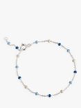 ENAMEL Copenhagen Enamel Bead Chain Bracelet, Silver/Marine