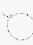 ENAMEL Copenhagen Enamel Bead Chain Bracelet, Silver/Marine