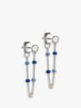 ENAMEL Copenhagen Lola Enamel Chain Earrings, Silver/Marine