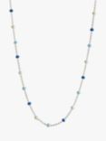 ENAMEL Copenhagen Lola Chain Necklace, Silver/Marine