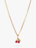 ENAMEL Copenhagen Cherry Necklace, Yellow Gold/Red