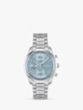 BOSS Women's Grand Tour Chronograph Date Bracelet Strap Watch, Silver/Blue