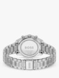 BOSS Women's Grand Tour Chronograph Date Bracelet Strap Watch, Silver/Blue