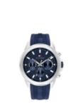 Tommy Hilfiger 1710649 Men's Chronograph Resin Strap Watch, Blue/Silver