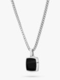 BOSS Men's Odell Onyx Pendant Necklace, Silver/Black