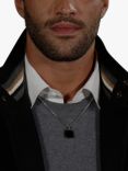 BOSS Men's Odell Onyx Pendant Necklace, Silver/Black