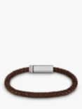 BOSS Men's Ares Leather Braided Bracelet