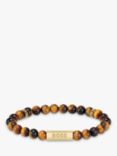 BOSS Tiger Eye Beaded Bracelet, Brown/Multi