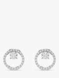 Swarovski Circle Stud Earrings, Silver