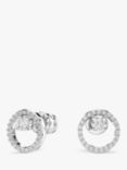 Swarovski Circle Stud Earrings, Silver